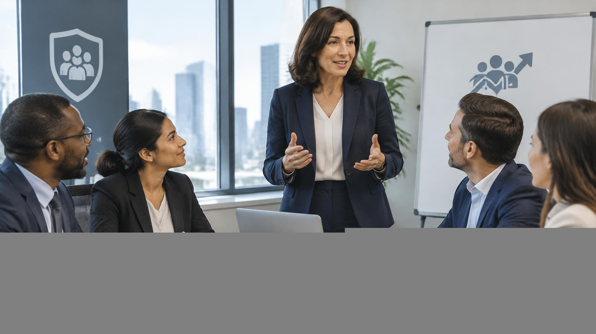 insurance executive in meeting